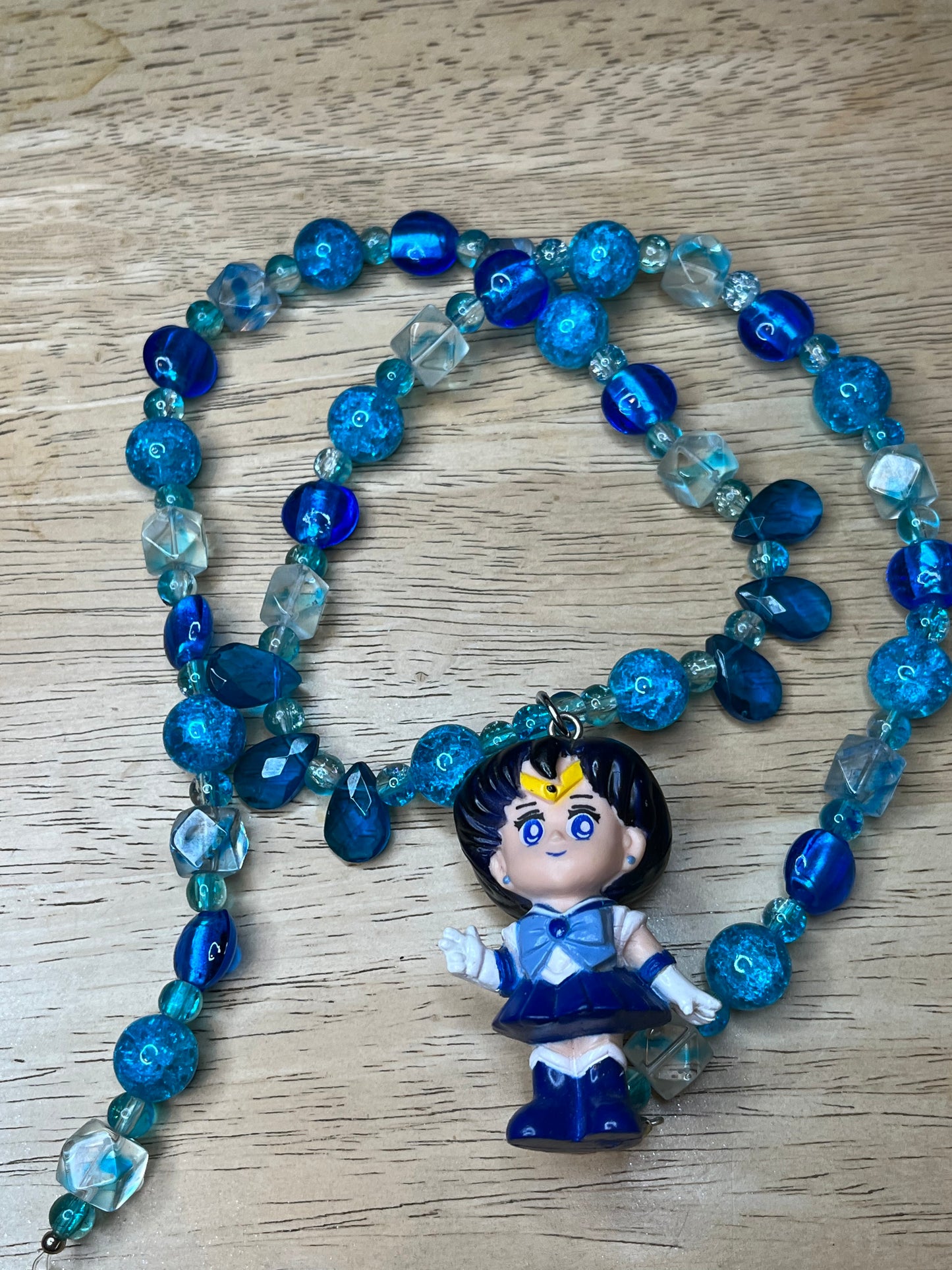 Sailor Moon Beaded Necklace, Sailor Mercury