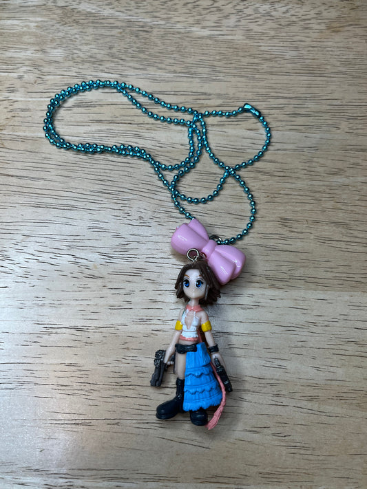 Final Fantasy Yuna Bow Necklace Pink