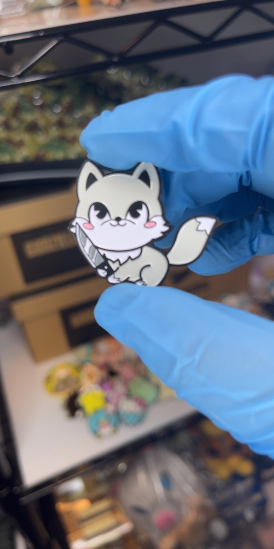 Fox with Knife Enamel Pin