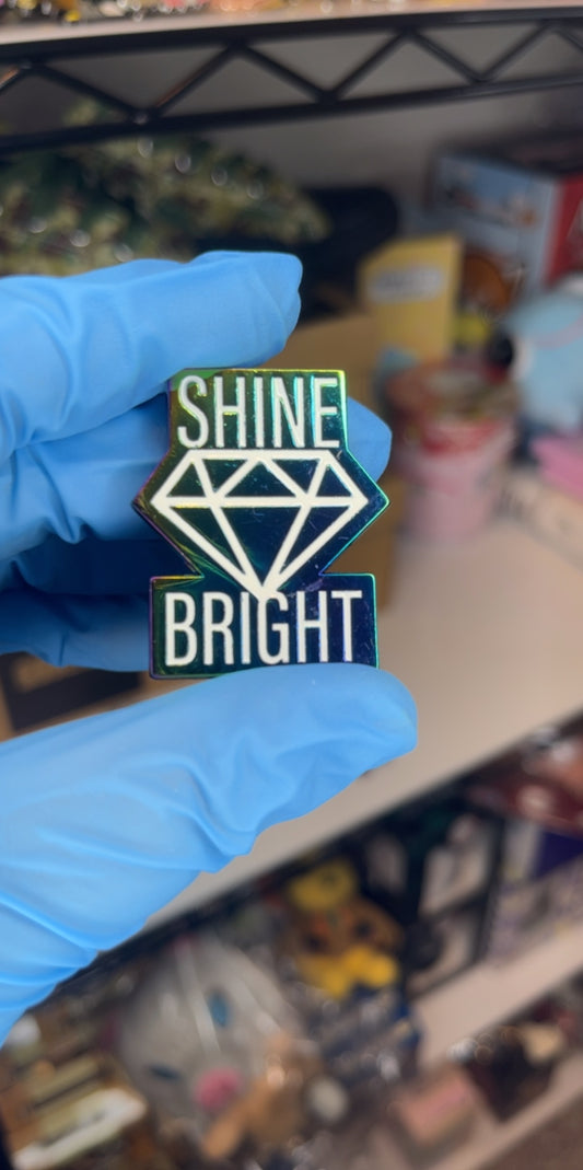 Diamond Enamel Pin Shine Bright Multicolor Chrome