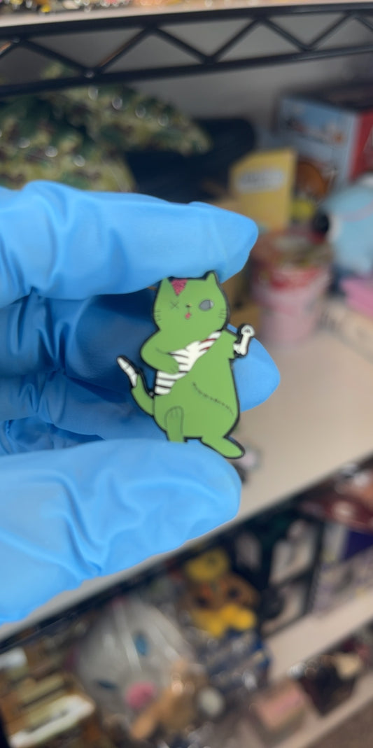 Horror Cat Enamel Pin Zombie